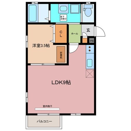 新正駅 徒歩9分 1階の物件間取画像